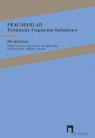 Fragmanlar Testimonia-Fragmenta-Imitationes